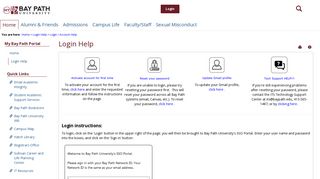 Login Help - Bay Path Portal - Bay Path University