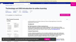 TECHNOLOGY EXT 099 Introduction to Online Learning Course All ...