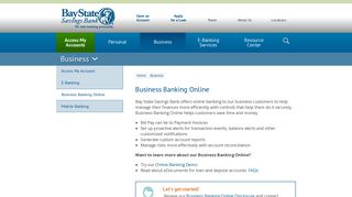Business Banking Online | Bay State Savings Bank