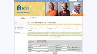 Bay Cove: Bay Cove Application for Employment