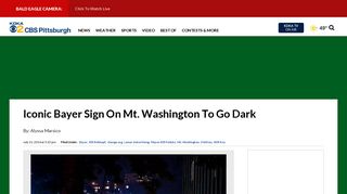 Iconic Bayer Sign On Mt. Washington To Go Dark – CBS Pittsburgh