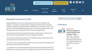 Bayhealth Conversion to EPIC - Delaware Health Information Network