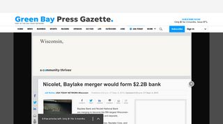 Nicolet, Baylake merger would form $2.2B bank