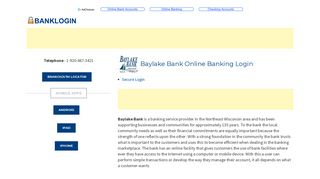 Baylake Bank Online Banking Login | Bank Login