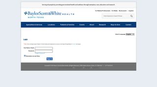 Login/Registration - Baylor Scott & White Health