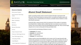 Alumni Email Statement | Information Technology Services | Baylor ...