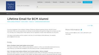 Lifetime Email for BCM Alumni | Baylor College of Medicine | Houston ...