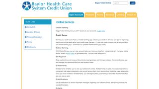 Online Services :: Baylor Health Care System Credit Union