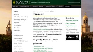 lynda.com | Information Technology Services | Baylor University