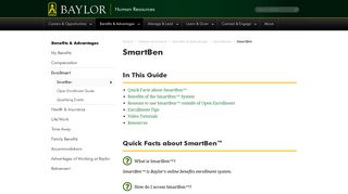 SmartBen | Human Resources | Baylor University