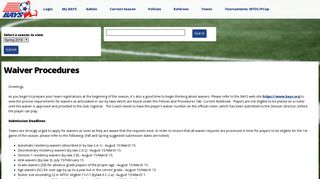Waiver Procedures | Boston Area Youth Soccer