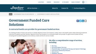 Government-Funded Care Solutions - Bayshore HealthCare