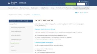 Faculty Resources | Baystate Health | Springfield, MA