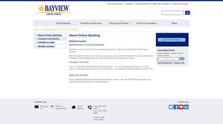 Bayview Credit Union - About Online Banking
