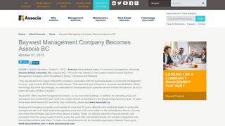 Baywest Management Company Becomes Associa BC | News | Associa