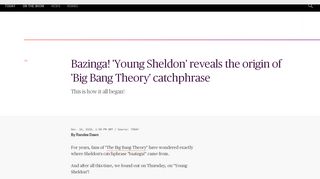 Bazinga! 'Young Sheldon' reveals the origin of 'Big Bang Theory ...