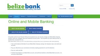 Online and Mobile Banking - Belize Bank