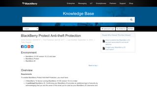 BlackBerry Protect Anti-theft Protection - BlackBerry Knowledge Base