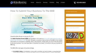 How To Submit Your Business To The BBB | - Mike Munter