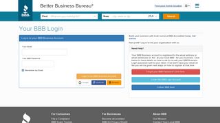 Your BBB Login - Better Business Bureau