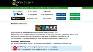 Scam Broker Investigator • BBBmarkets Review
