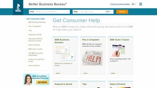 Get Consumer Help - Better Business Bureau