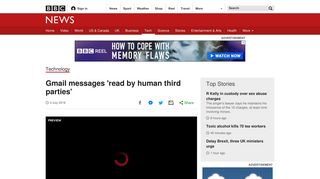 Gmail messages 'read by human third parties' - BBC News