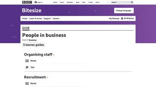 BBC Bitesize - GCSE Business - People in business