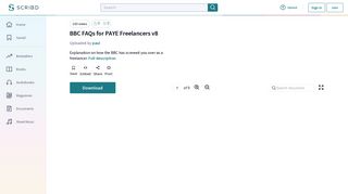 BBC FAQs for PAYE Freelancers v8 | Freelancer | Payroll - Scribd
