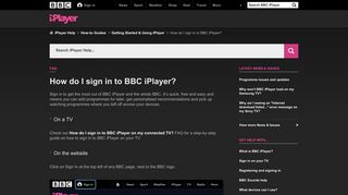 BBC iPlayer Help - How do I sign in to BBC iPlayer?