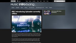 BBC Introducing Uploader currently offline