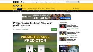 Premier League Predictor: Make your predictions now - BBC Sport