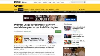 Premier League predictions: Lawro v world champion boxer ... - BBC