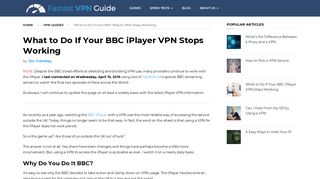 Is Your BBC iPlayer VPN Not Working? There Is a Simple Workaround