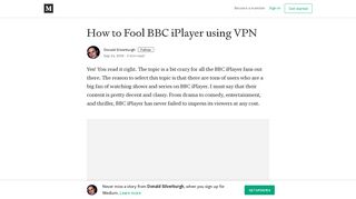 How to Fool BBC iPlayer using VPN – Donald Silverburgh – Medium