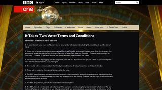 BBC One - Strictly Come Dancing - It Takes Two Vote: Terms and ...