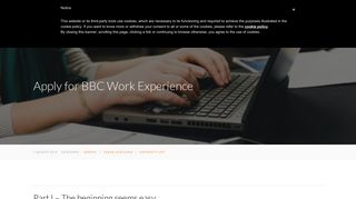 Apply for BBC Work Experience - Tutored