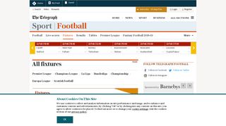 Football fixtures - The Telegraph
