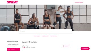 Login Trouble – Sweat Support