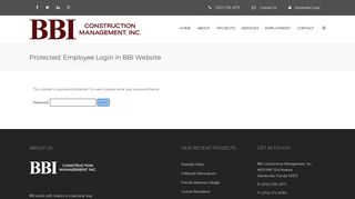 Employee Login in BBI Website | BBI Construction Management