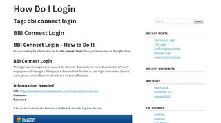 bbi connect login – How Do I Login