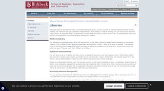 Libraries — School of Business, Economics and Informatics, Birkbeck ...