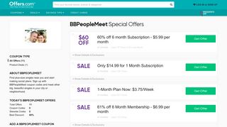 60% off BBPeopleMeet Special Offer 2019 - Offers.com