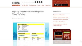 Sign Up Sheet Event Planning | Grilling Companion