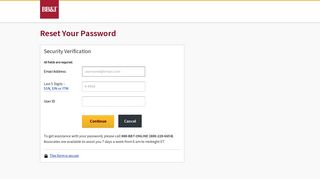Log On - Reset Password - BB&T