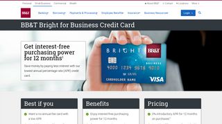 BB&T Bright for Business Credit Card | Borrowing | BB&T Small Business