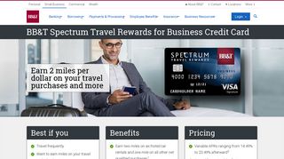 BB&T Spectrum Travel Rewards for Business Credit Card | Borrowing ...