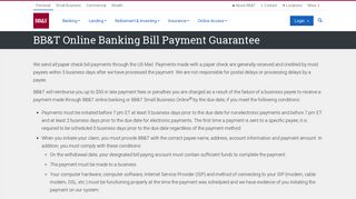 Online Bill Payment Guarantee | Online Banking | BB&T Bank