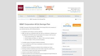 BB&T Benefits - BB&T Corporation 401(k) Savings Plan