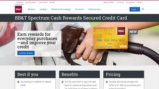 BB&T Spectrum Cash Rewards Secured Credit Card | Banking | BB&T ...